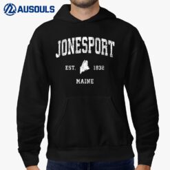 Jonesport Maine ME Vintage Athletic Sports Design Hoodie