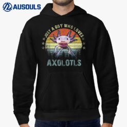 Just A Boy Who Loves Axolotls Funny Axolotl Gift for Boys Hoodie