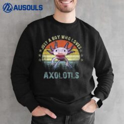 Just A Boy Who Loves Axolotls Funny Axolotl Gift for Boys Sweatshirt