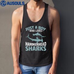 Just A Boy Who Loves Hammerhead Sharks Predator Hammerhead Tank Top