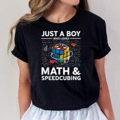 Just A Boy Who Loves Math And Speedcubing Funny Puzzle T-Shirt