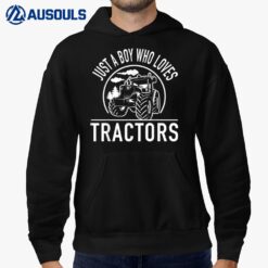 Just A Boy Who Loves Tractors Funny Tractor Farm Kids Hoodie