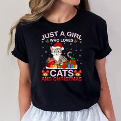 Just A Girl Who Love Cats And Christmas T-Shirt
