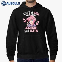 Just A Girl Who Loves Anime And Cats Cute Otaku Manga Hoodie