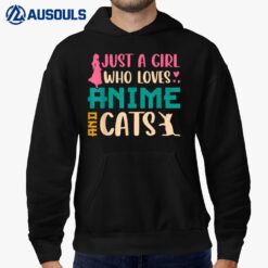 Just A Girl Who Loves Anime and Cats Japanese Manga Lovers Hoodie