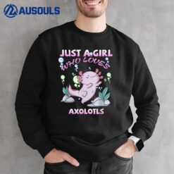 Just A Girl Who Loves Axolotls Anime Kawaii Gift Girls Kids Sweatshirt