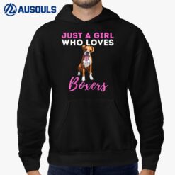 Just A Girl Who Loves Boxers - Cute German Boxer Dog Owner Hoodie