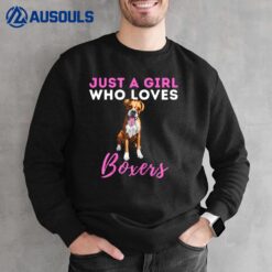 Just A Girl Who Loves Boxers - Cute German Boxer Dog Owner Sweatshirt