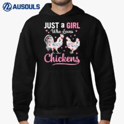 Just A Girl Who Loves Chickens Cute Chicken Girls Women Hoodie