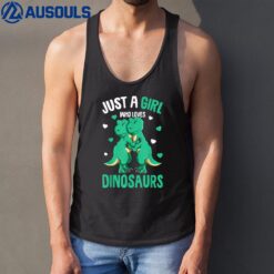 Just A Girl Who Loves Dinosaurs T-Rex Dino Kids Girls Tank Top