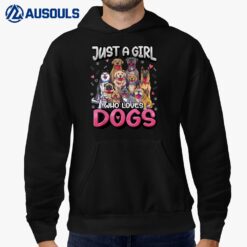 Just A Girl Who Loves Dogs  Funny Puppy Dog Lover Girls Hoodie