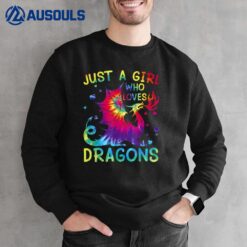 Just A Girl Who Loves Dragons Tie Dye Women and Girls ns Sweatshirt