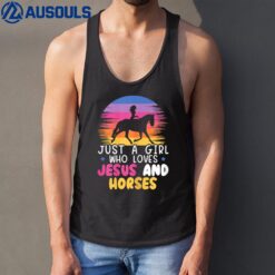 Just A Girl Who Loves Jesus And Horses Equestrian Christian Tank Top