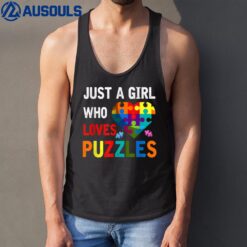 Just Girl Who Loves Puzzles Jigsaw Heart Puzzle Lover Tank Top
