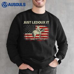 Just Ledoux It Cowboy Whiskey Wine Lover Vintage USA Flag Sweatshirt