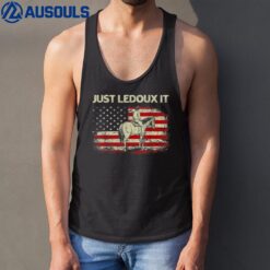 Just Ledoux It Cowboy Whiskey Wine Lover Vintage USA Flag Tank Top
