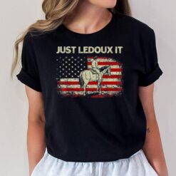 Just Ledoux It Cowboy Whiskey Wine Lover Vintage USA Flag T-Shirt