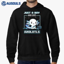 Just a Boy Who Loves Axolotls Funny Axolotl Boys Kids Hoodie