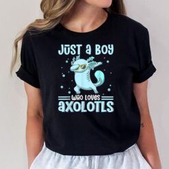 Just a Boy Who Loves Axolotls Funny Axolotl Gamer Boys Kids T-Shirt