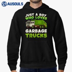 Just a Boy Who Loves Garbage Trucks Toddle Kids Boys Hoodie