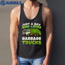 Just a Boy Who Loves Garbage Trucks Toddle Kids Boys Tank Top