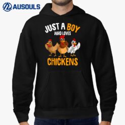 Just a Boy who loves Chickens Kids Boys Chicken Hoodie