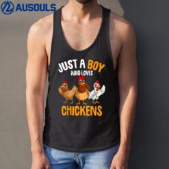 Just a Boy who loves Chickens Kids Boys Chicken Tank Top