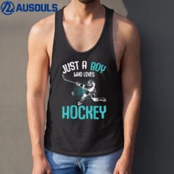 Just a Boy who loves Hockey Player Ice Hockey Kids Boys Tank Top