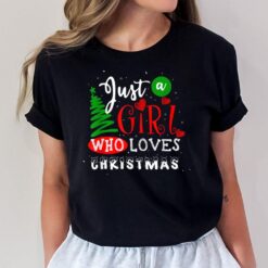 Just a Girl Who Loves Christmas Pajama Funny Gifts Women T-Shirt