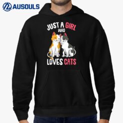 Just a Girl who loves Cats Kitty Girls Kids Cat Hoodie