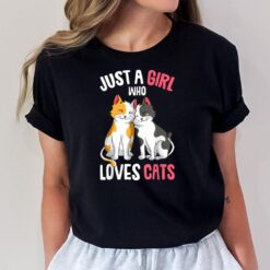 Just a Girl who loves Cats Kitty Girls Kids Cat T-Shirt