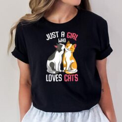 Just a Girl who loves Cats Kitty Girls Kids Women Cat T-Shirt