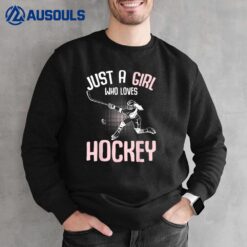 Just a Girl who loves Hockey Ice Hockey Youth Kids Girls Sweatshirt