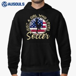 Just a Girl who loves Soccer Retro Vintage USA Soccer Design Hoodie
