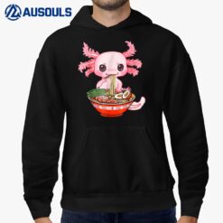 Kawaii Axolotl Eating Ramen Noodles Anime Gift Girls Teens Hoodie