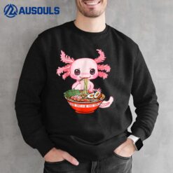 Kawaii Axolotl Eating Ramen Noodles Anime Gift Girls Teens Sweatshirt