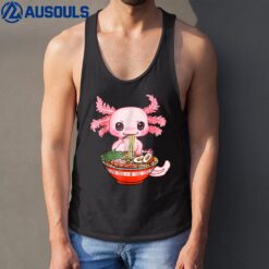 Kawaii Axolotl Eating Ramen Noodles Anime Gift Girls Teens Tank Top