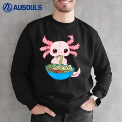 Kawaii Axolotl Eating Ramen Noodles Anime Kids Girls ns Sweatshirt