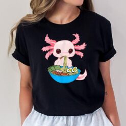 Kawaii Axolotl Eating Ramen Noodles Anime Kids Girls ns T-Shirt