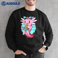 Kawaii Axolotl Eating Ramen Noodles Japanese Food Anime Sweatshirt