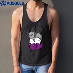 Kawaii Axolotl Pile Asexual Pride Asexual Flag LGBTQ Tank Top