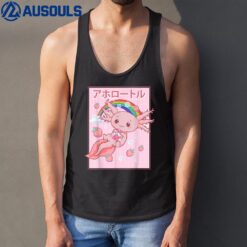 Kawaii Axolotl Strawberry Milk Tank Top