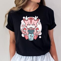 Kawaii Boba Tea Bubbles Cute Anime Little Dragon Lovers Girl T-Shirt
