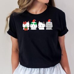 Kawaii Cat Christmas Cute Santa Hat Kittens Kitty X Mas T-Shirt