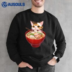 Kawaii Cat Eating Ramen Anime Otaku Japanese Men Women Sweatshirt