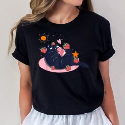 Kawaii Cat Strawberry Milk Japanese Cat Lover Neko Anime T-Shirt