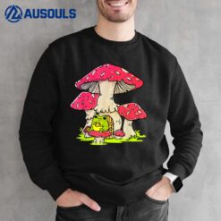 Kawaii Frog Drinking Coffee Mushroom Cottagecore Aesthetic Sweatshirt
