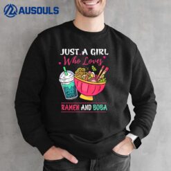 Kawaii Just A Girl Who Loves Ramen And Boba Tea Bubble Milk Sweatshirt