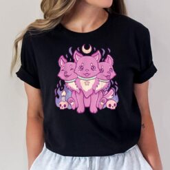 Kawaii Pastel Goth Cute Creepy 3 Headed Dog Anime Skull Moon T-Shirt