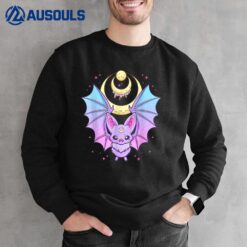 Kawaii Pastel Goth Cute Creepy Crescent Moon Bat Sweatshirt